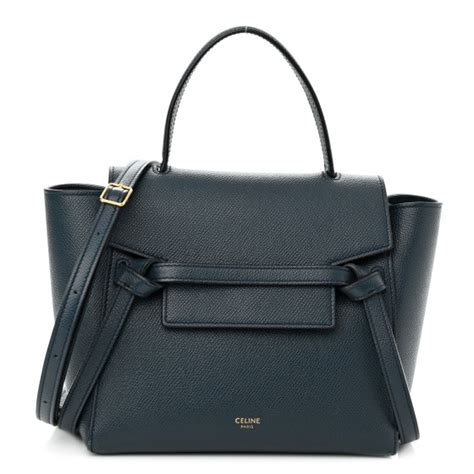 CELINE Grained Calfskin Nano Belt Bag Abyss Blue